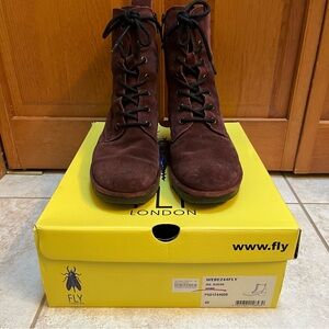 Fly London Women's  Wine Oil Suede Boots